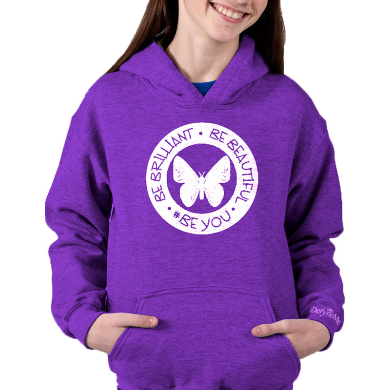 Girls Be Brilliant, Be Beautiful, #BeYou circle design hoodie