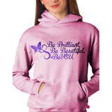 Girls Be Brilliant, Be Beautiful, #BeYou butterfly hoodie