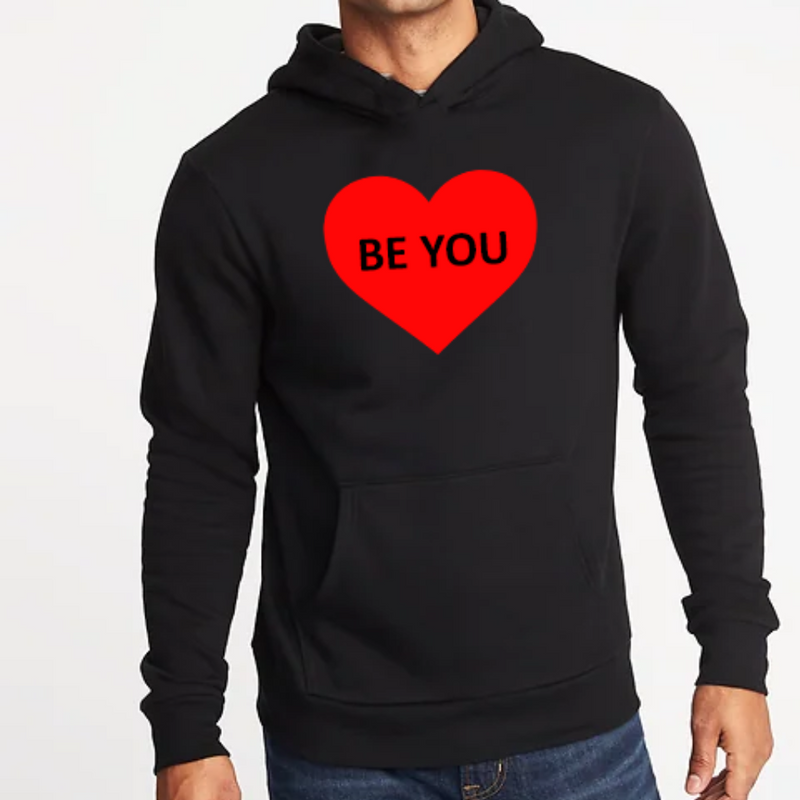 Unisex Black Be You Heart Hoodie