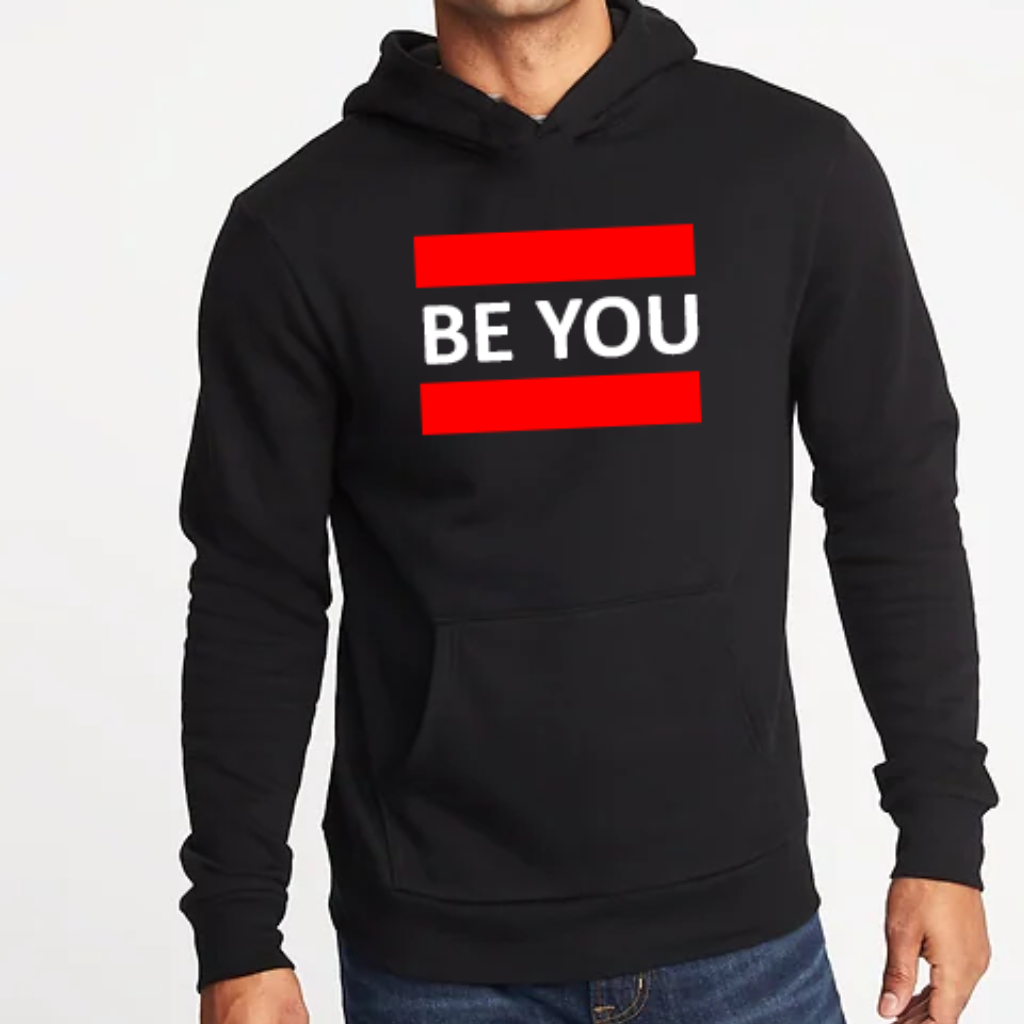 Black hoodie top red lining