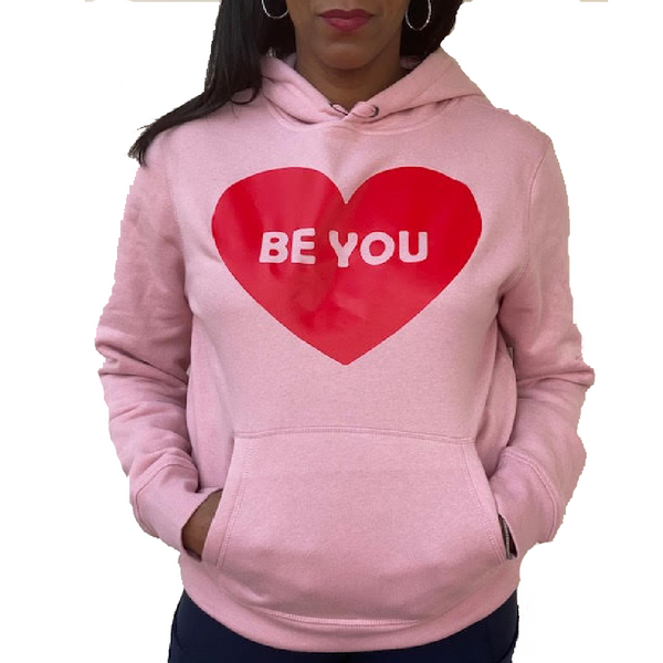 Pink and best sale red heart hoodie