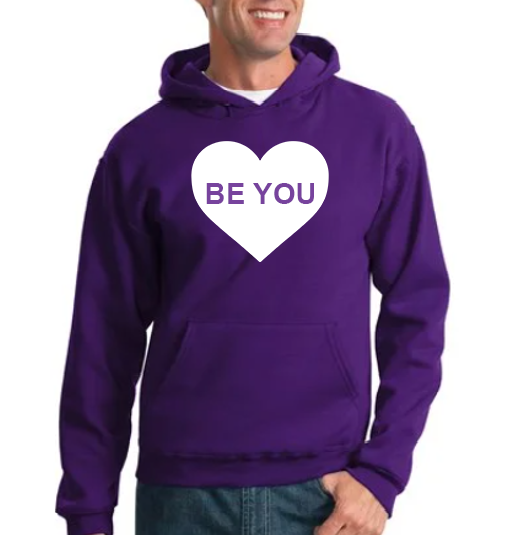Unisex Purple Be You Heart Hoodie
